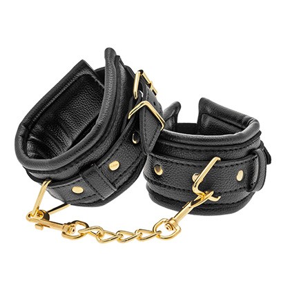 Leather Cuffs Black / Gold