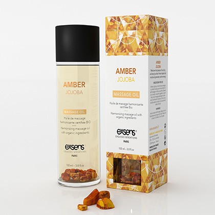 Massage Oil With Organic Ingredients And Stones Amber Jojoba 100 ml.
