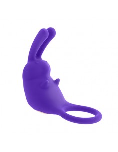Penis Silicone Ring Rabbit w/Remote USB Rechargeable - Purple