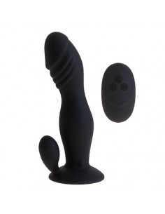 Vibrating Plug & Stimulator w/remote - Black 
