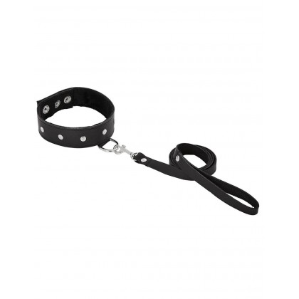 LEATHER LEASH & COLLAR