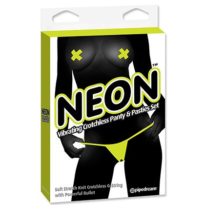 Neon Vibr Panty  & Pasty Set Green