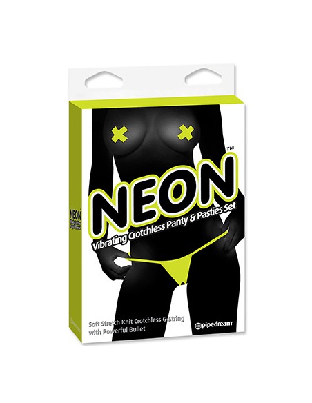 Neon Vibr Panty  & Pasty Set Green