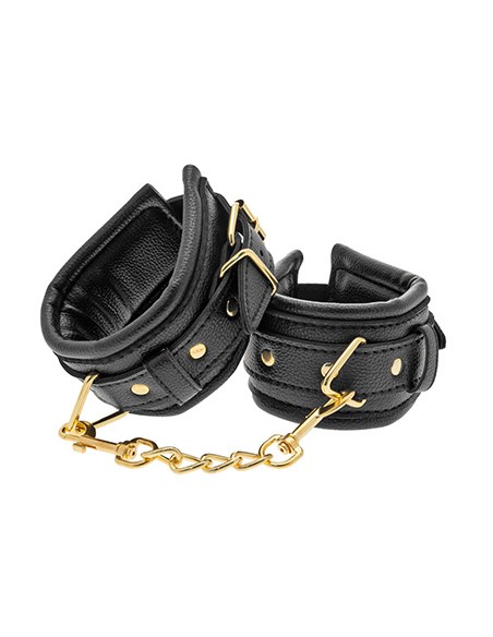 Leather Cuffs Black / Gold