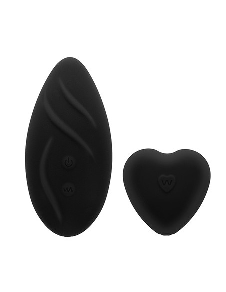 S PLEASURES RECHARGEABLE HEART REMOTE PANTY VIBE BLACK C/ TANGA