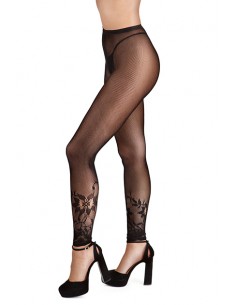 Leggins Tobillo Floral Negro TU