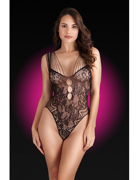 Body Floral Tirantes finos Negro TU