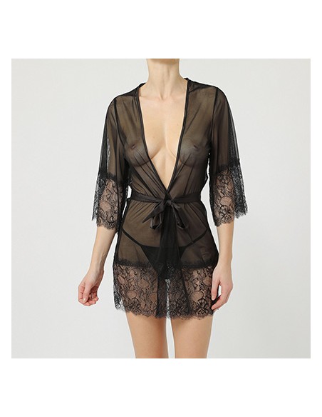 SEXY BABYDOLL & GOWN BLACK O/S