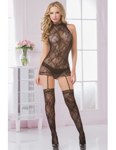 Mini Vestido Liguero C/Medias Negro T.U