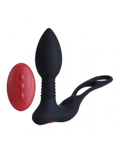 Anal plug w/ Rings & remote - Black