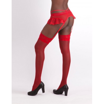 GARTER SET RED O/S