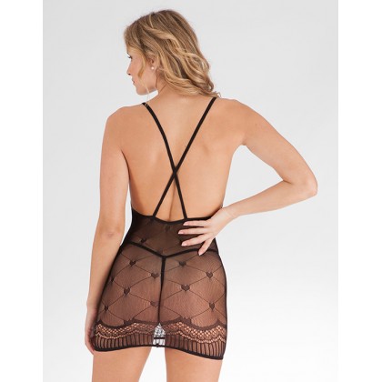 Vestido Lazo Corazones Negro/Rosa TU