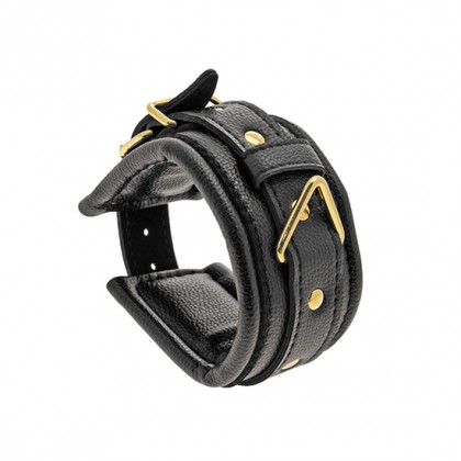 Leather Cuffs Black / Gold
