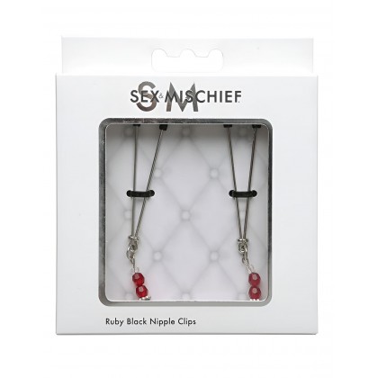 Ruby Black Nipple Clips